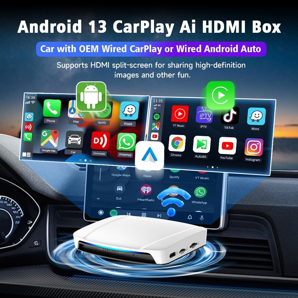 TBox UHD HDMI Wireless Ai Box 128Gb SM6225 Youtube Netflix Car Multimedia Play Carlink