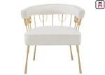Nordice Luxury Stainless Steel Restaurant Chairs Gold Leather Hotel Arm Chairs