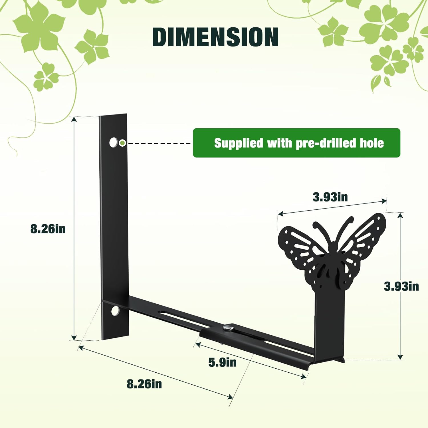 Adjustable Window Box Brackets 6 Pack for Maximum 12'' Depth and Wall Mount Flower Boxes