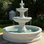 Marble Round Fountains Outdoor Front Yard Water Fountain Lights Home Decoration