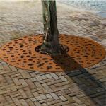 Pre weathered Corten Steel Landscape Round Tree Grates OEM ODM