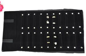 Quality 550*300mm Velvet Jewelry Roll Up Case Black Color For Rings Packaging wholesale