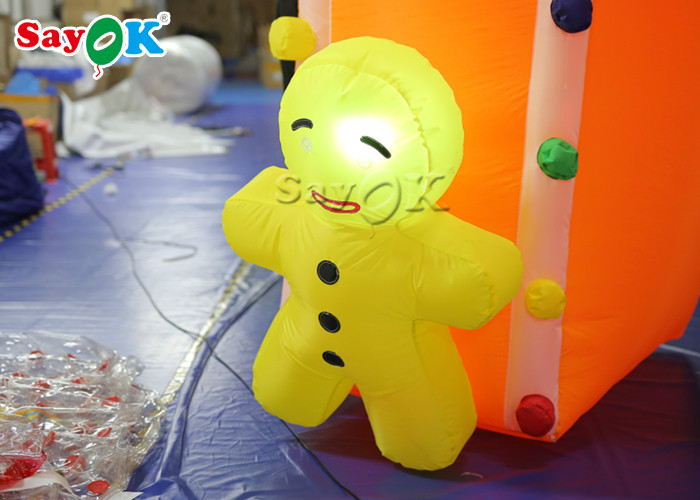 Christmas Inflatable Archway Oxford Cloth LED Light Inflatable Arch Tent Colorful Christmas Decoration For Promotion