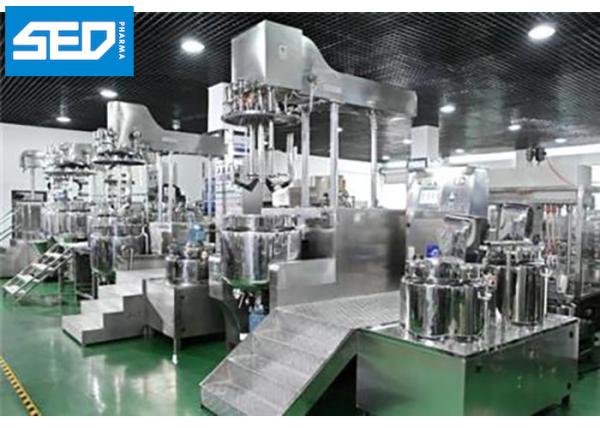 Skincare Ointment Manufacturing Machine Hydraulic Lifting Vacuum Emulsifying