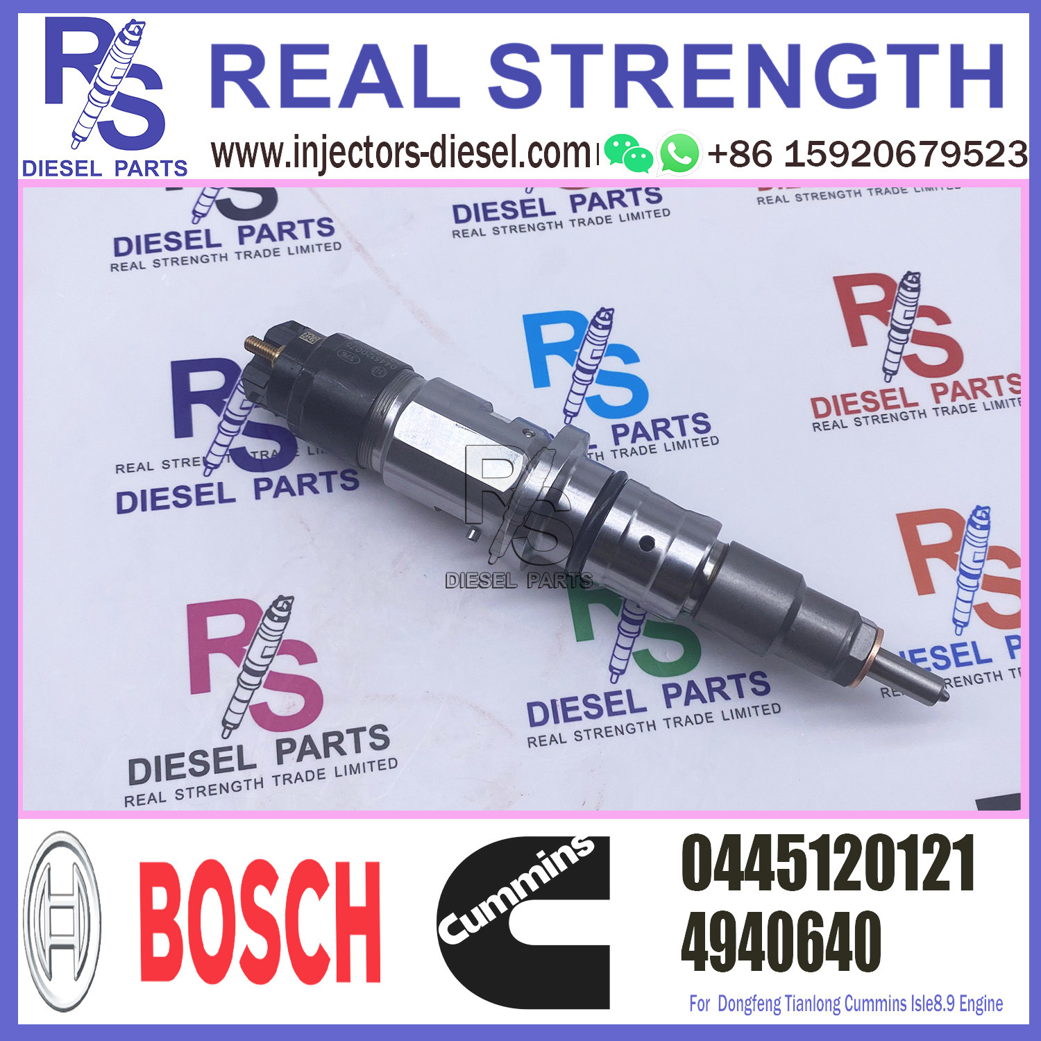 Diesel Fuel Injector 0445120121 for cummins ISLe-eu3 enging parts injector diesel