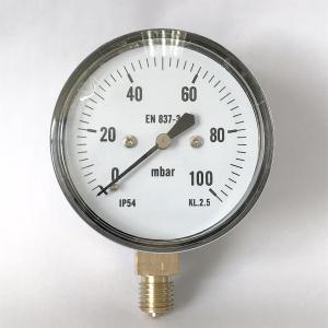 Quality ABS Capsule Pressure Gauge Radial Mount 100 Mbar Bellows Manometer wholesale