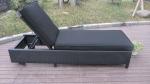 Multifunction Rattan Sun Lounger , Resin Wicker Lounge Chair