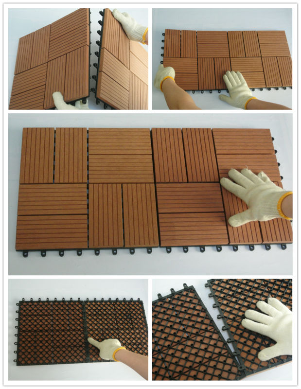Transform Your Hotel's Outdoor Space with Interlocking Wood Deck Tiles 300x300x22/25mm