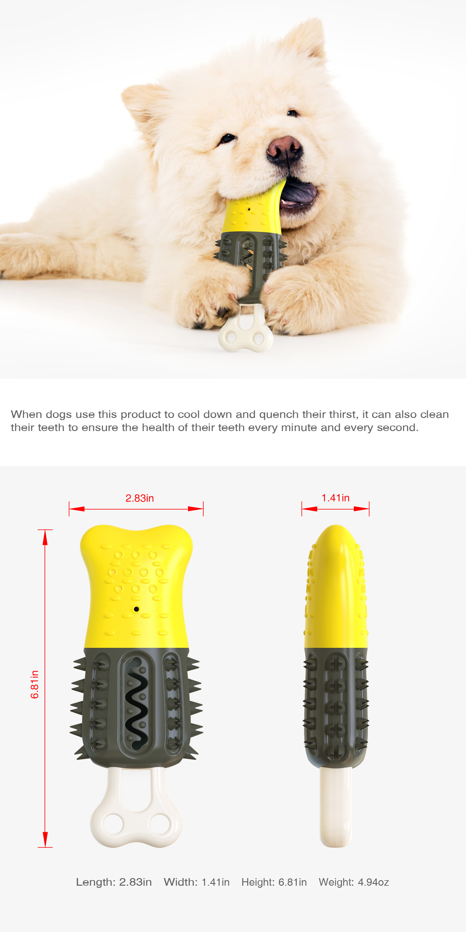 Popsicle Shaped Puppy Chewing Toys OEM ODM For Pet Biting