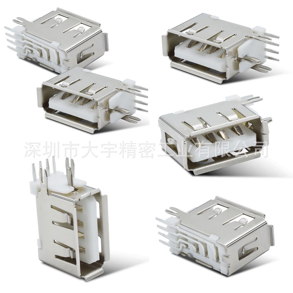 10mm Usb Female Solder Connector , Side Plug Usb 3 Female Connector Short Body