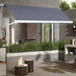 Aluminum Retractable Window Awnings Drop Arm Canopy