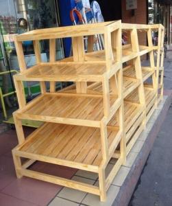 Quality Custom Bread Wooden Retail Display Shelves / Wooden Bakery Display Racks wholesale