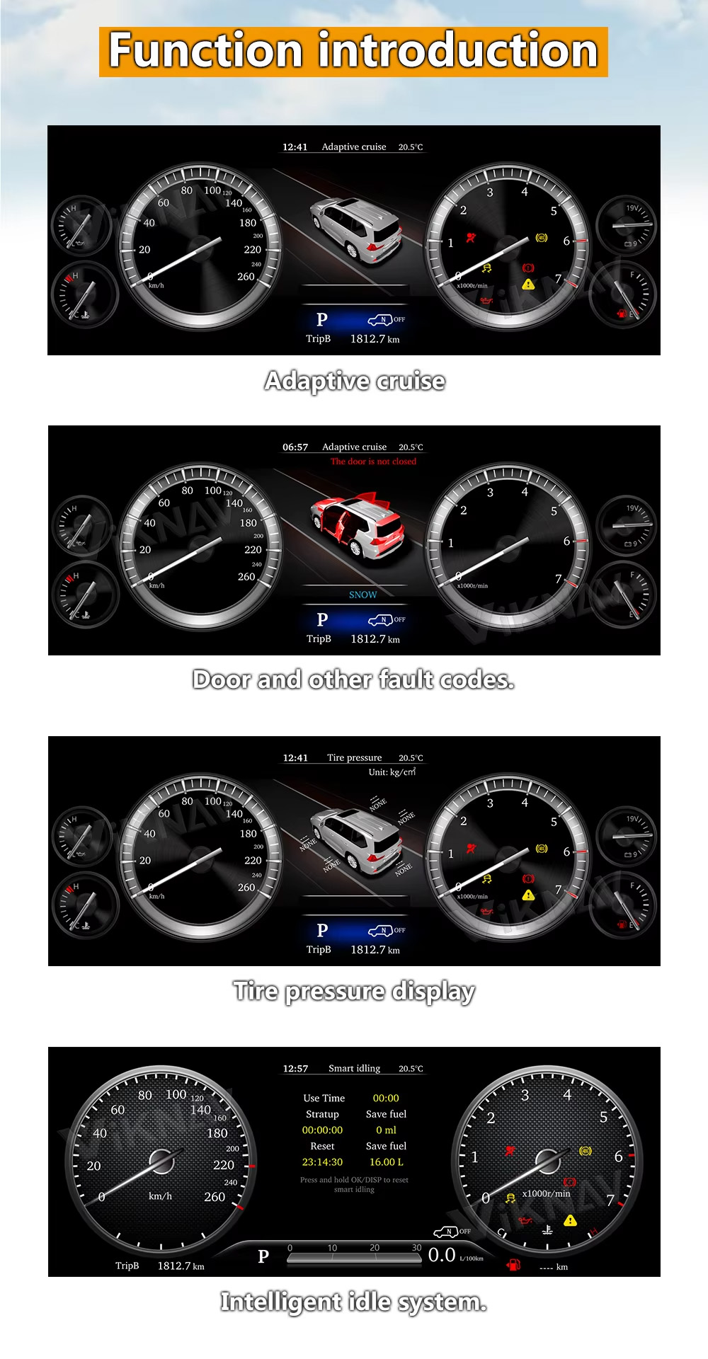 ODM Digital Instrument Cluster Dashboard Aftermarket Gauge Cluster Toyota Alphard 2008-2014