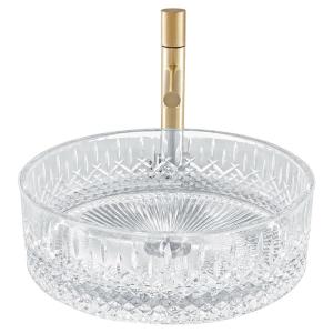 Quality Transparent Crystal Glass Vessel Basins Ice Prism Countertop Sinks wholesale