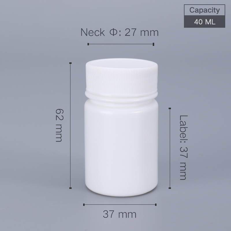 HDPE Collar Pharmaceutical Pill Bottles 50cc 4 Oz White Aluminum Foil Gasket Lid