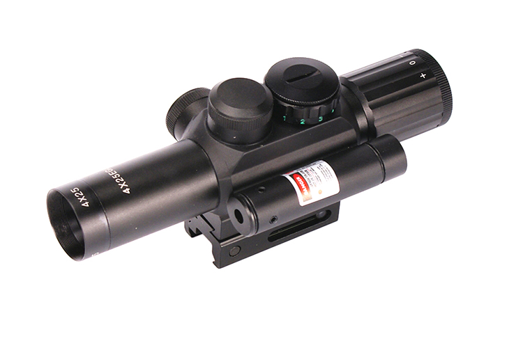 M6 Tactical 4X25 IR Red/Green Sight and 170mm Length Red Dot Laser Scope for Hunting