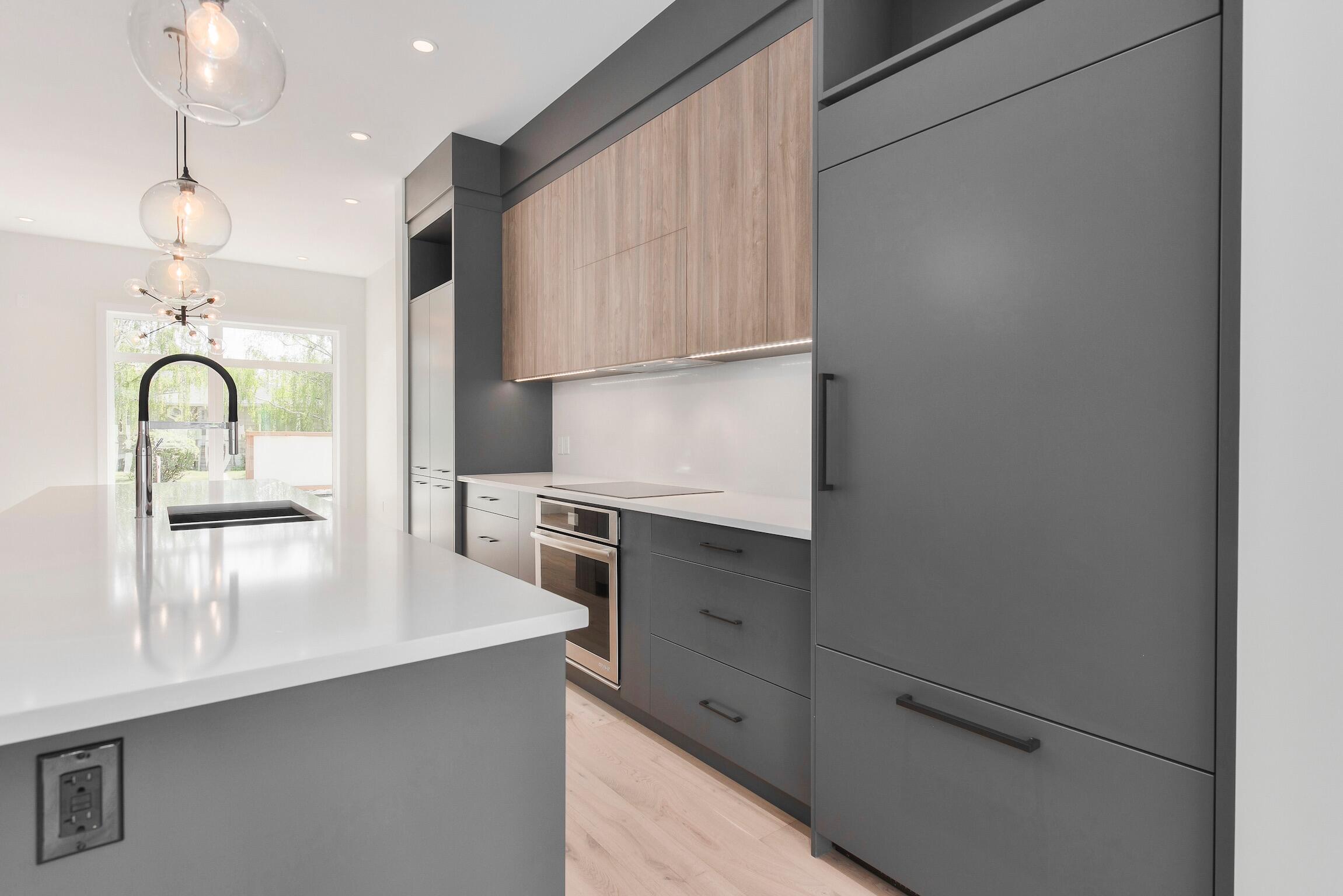 Modular Kitchen Cabinets Customized Veneer Color Wooden Lacquer Kitchen Furniture Set