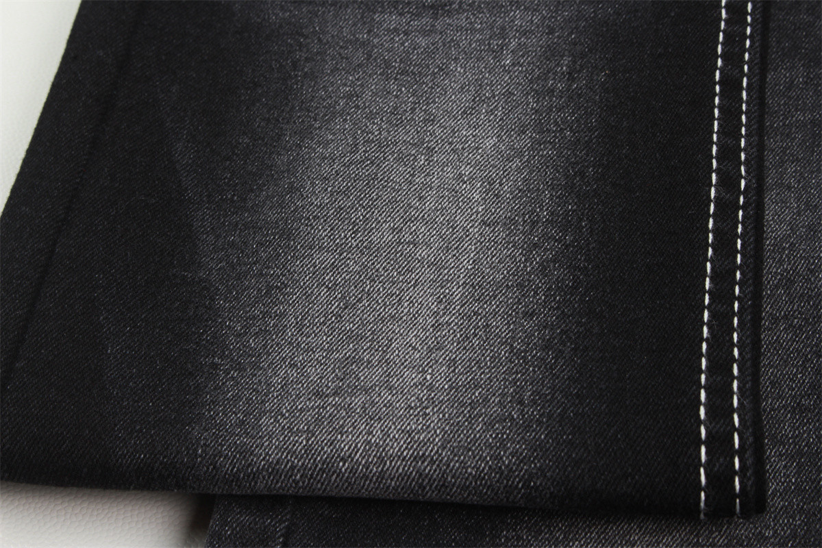 356gsm 10.5Oz Stretch Denim Fabric Black Color 3/1 Right Hand Twill