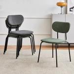 Stacking Velvet Or Leather Dining Chair With Metal Legs Adjustable