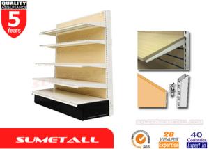 Quality MDF Wood Back Gondola Store Shelving , Supermarket Department Store Shelving wholesale