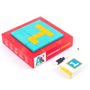 Quality Kids Wooden Toys Pattern Jigsaw Puzzle Creativity Tangram Montessori wholesale