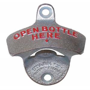 Quality Popular Design Die Casting Zinc Alloy Debossed Logo Opener Bottle Here Bar Wall Mounted Beer Bottle Opener wholesale