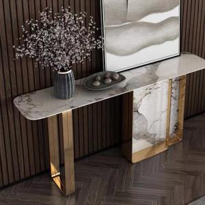 Quality Stainless Steel Marble Top Entry Console Table Desk 1.2m/1.5m wholesale