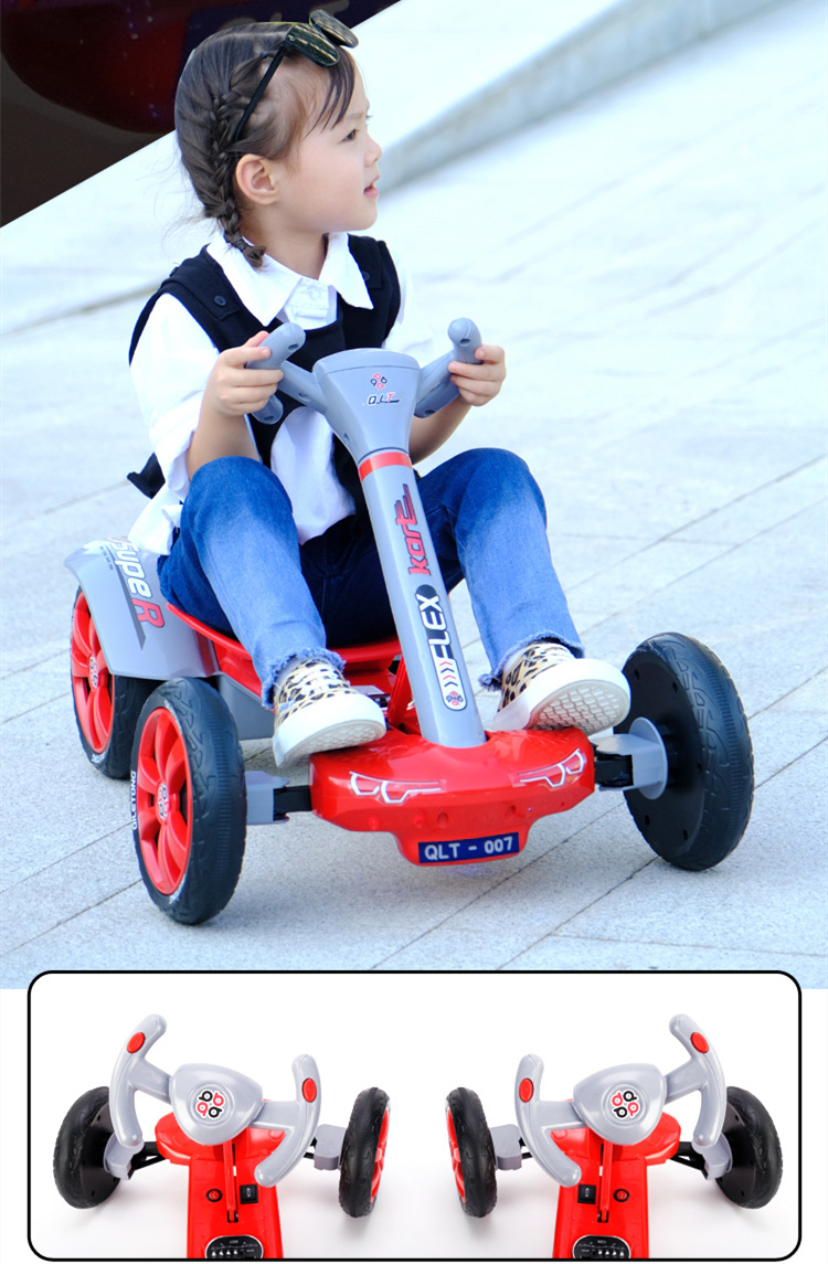 Remote Rechargeable Kids Ride On Car Four-wheel Drift Go-kart with Independent Brakes