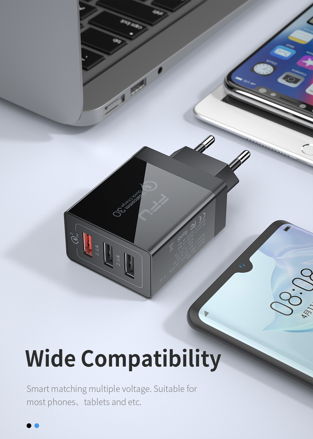 Essager Fangbo 30W Quick Charge 3.0 Type C USB C Phone Charger for iP Samsung Xiaomi