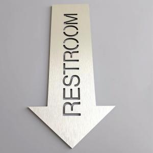 Quality Restaurant Custom Reflective Sign Metal Restroom With Arrow Way Finding wholesale