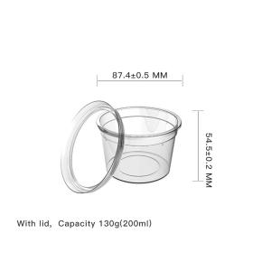 Quality 130g Clear Food Grade PP Plastic Dessert Pudding Cups With Lid Yogurt Ice Cream wholesale