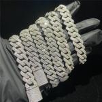 Round Brilliant Cut Moissanite Cuban Chain