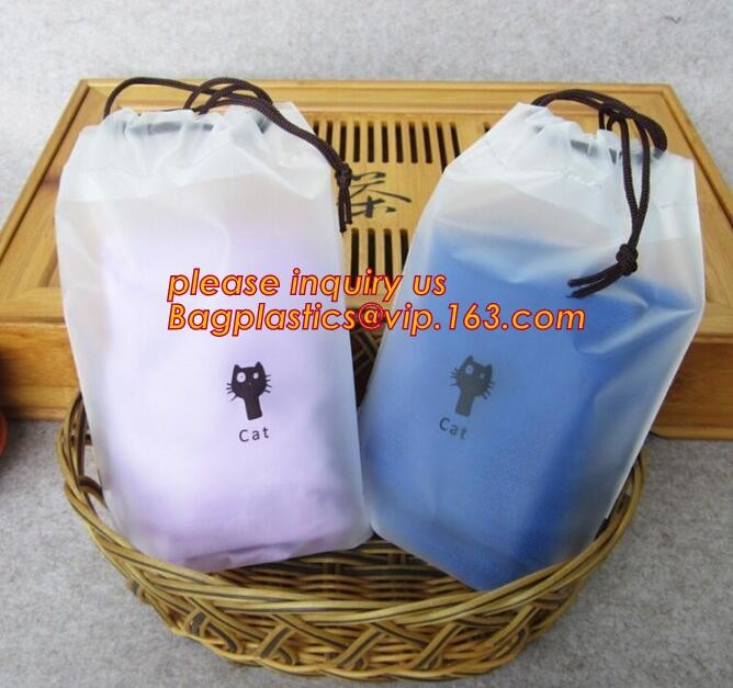Biodegradable drawstring laundry poly bag with printing,Logo Printed Poly Drawstring Hotel/Travel Laundry Plastic bag