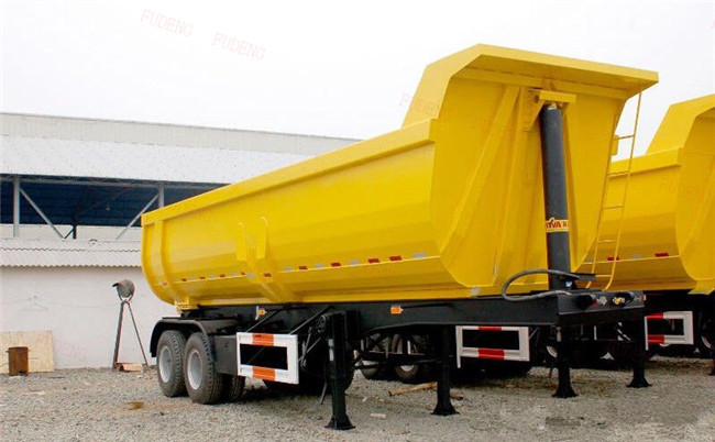 Tri - Axle Hydraulic Dump Semi Trailer U Or Square Shape 40CBM Box Dimension