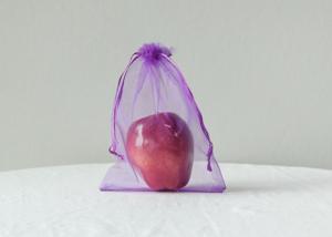 Quality Purple Organza Drawstring Bags With South Korea Silk For Wedding Party wholesale