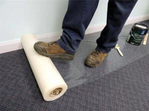 Quality 150 Micron 24'' 300' Plastic Sheet Carpet Protector House Renovation Rug Protection wholesale