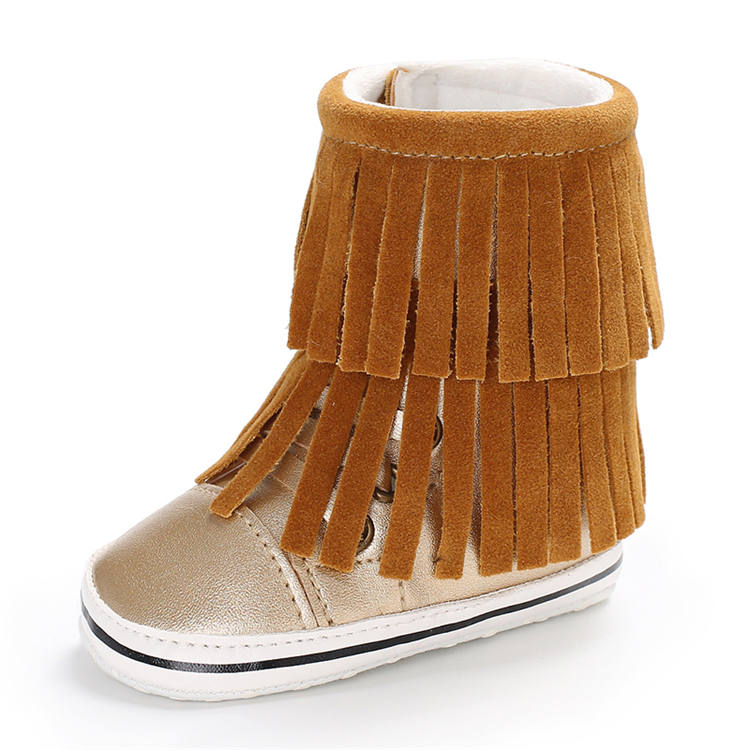 New fashion PU Leather Tassel 0-2 years boy and girl hook loop baby booties