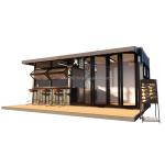 Shop 20ft Prefabricated Container Bar with 50/75/100mm Wave Sandwich Panel Walls