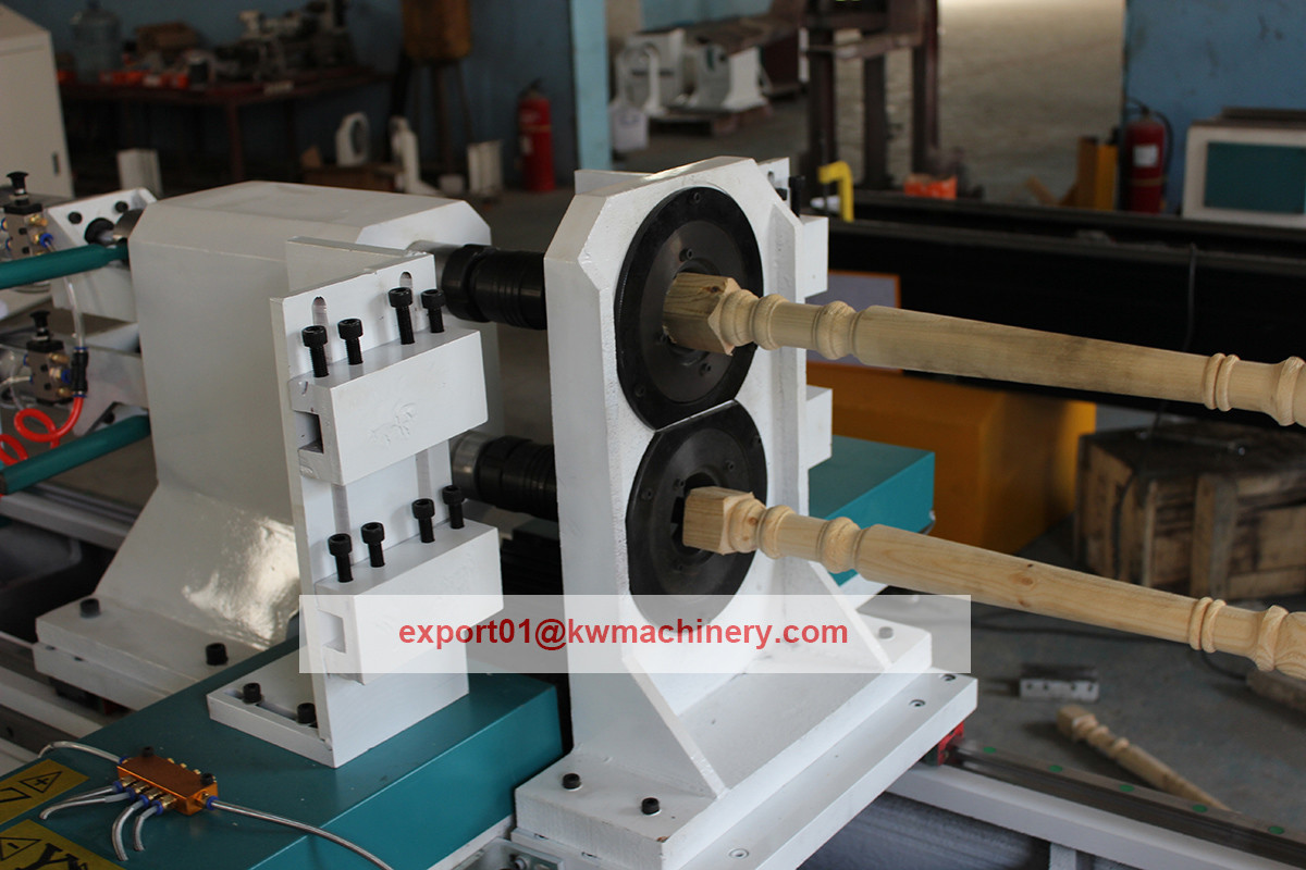 cnc wood lathe double turning spindle cnc wood lathe