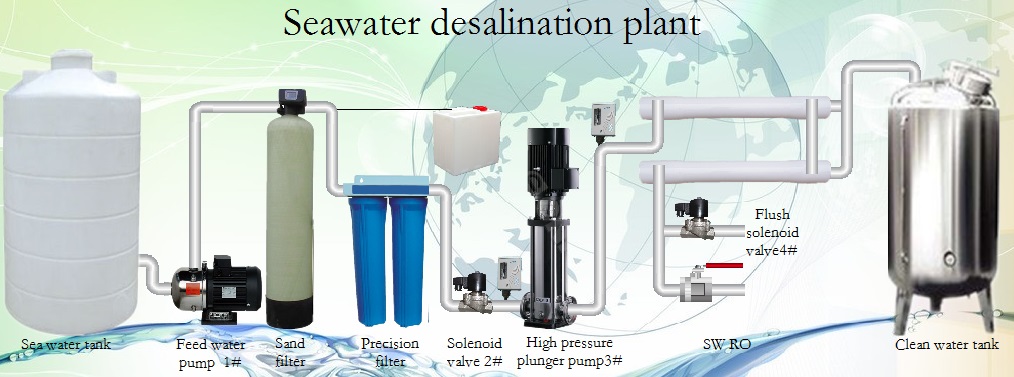 250 lPH Salt Water To Drinking Water Filter RO plant 50HZ SGS Approved