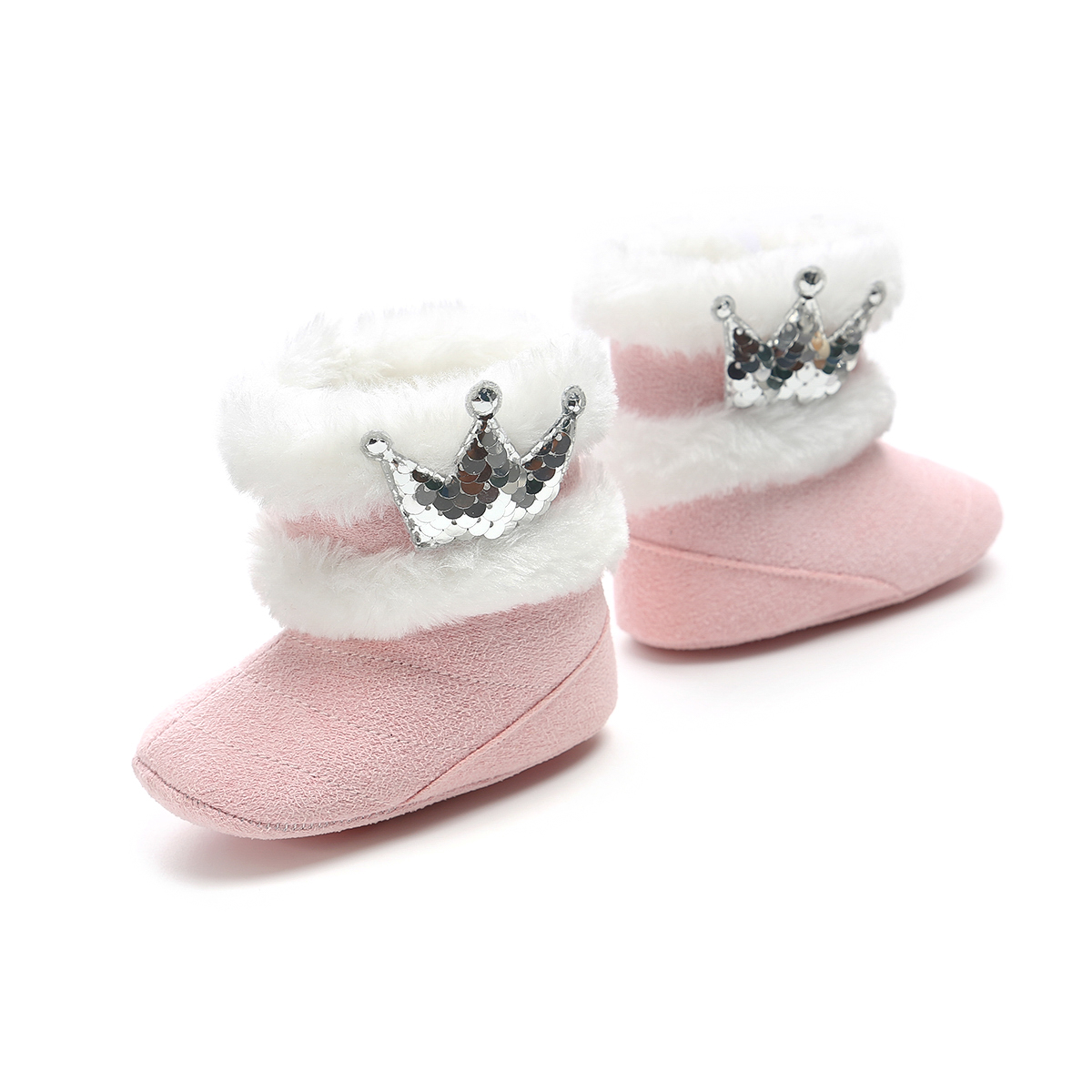 2019 winter Faux suede crowm Outdoor walking Princess toddler baby girl boots