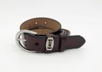 Metal Logo Womens Genuine Leather Belt Leather Loop 95 - 125cm Length