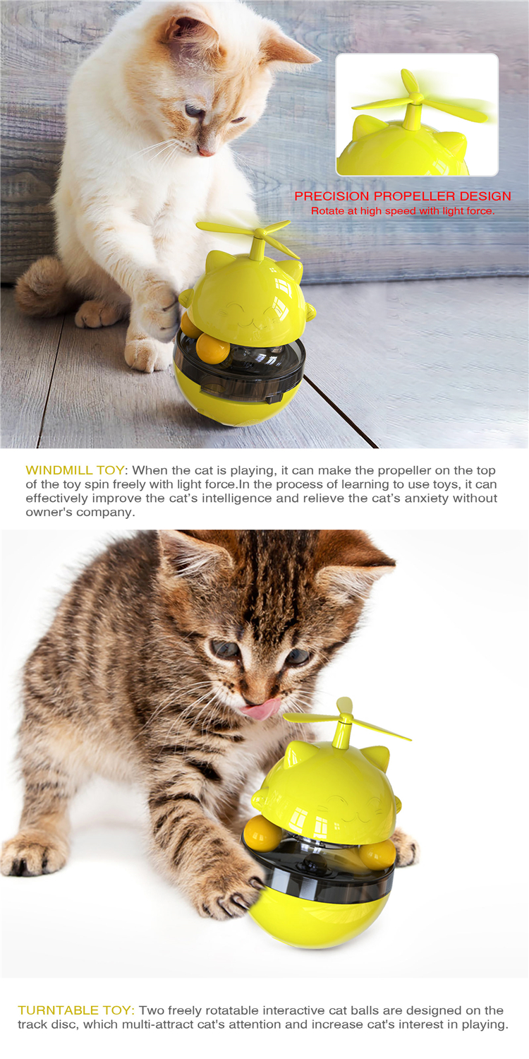 Cat High Interactive Toy With Balls Cat Tumbler Rotating Puzzle Slow Feeder Kitten Training Toy