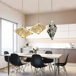 Post-modern Led Diamond Glass Pendant Lights restaurant Rhombic Polyhedron