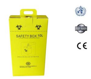 Quality 10L Safety box, Disposable Medical Cardboard Safety Box, Safety Box For Syringe,Needles and sharps, 10 Liters wholesale