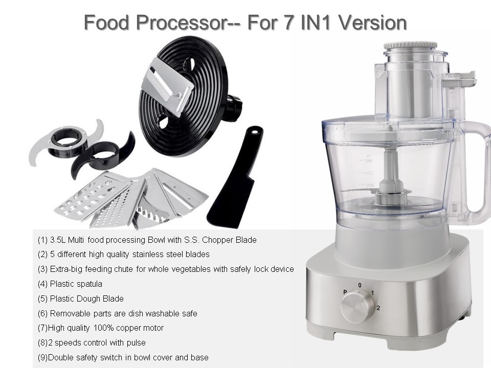 Food Preparation Stainless Steel Food Processor 1000W XL Bowl
