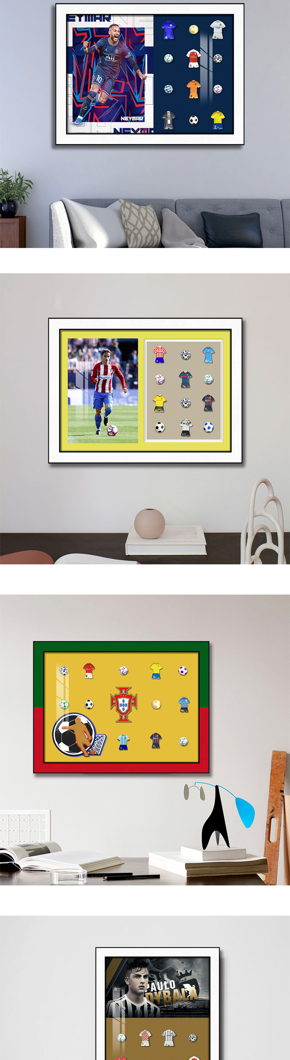Trendy Still Life Messi Football Decorative Painting for Office Wall Decoration