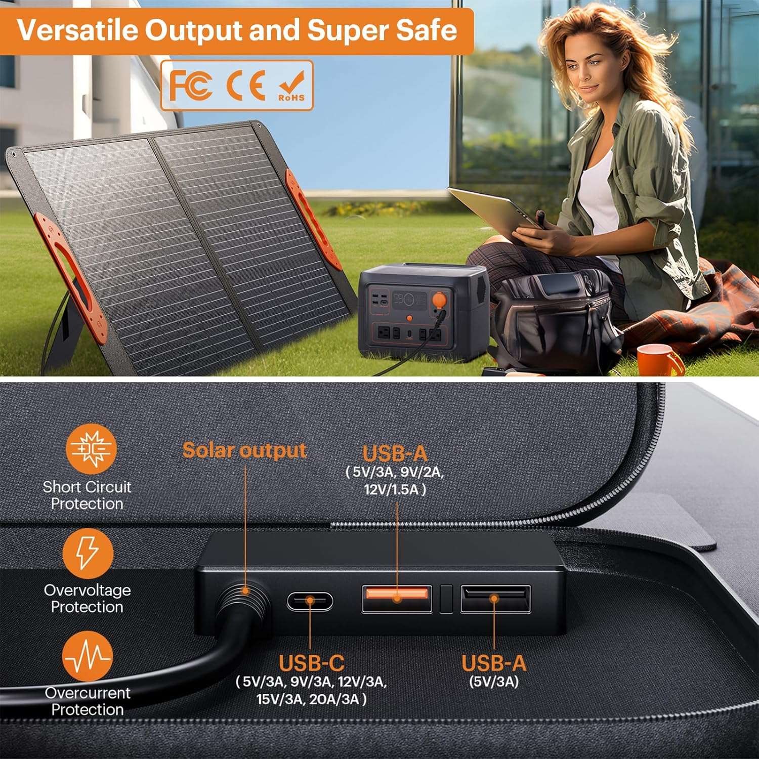Compact 100W Portable Solar Panel 100 Watt 20V Monocrystalline Foldable Solar Panel Charger