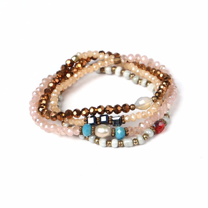 watches ladies women matching mint rope and MOP sales promotion bracelet, charm fine gold emoji jewelry accessory elasti