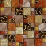 Factory direct glass mix metal mosaic puzzle pattern for interior decoration